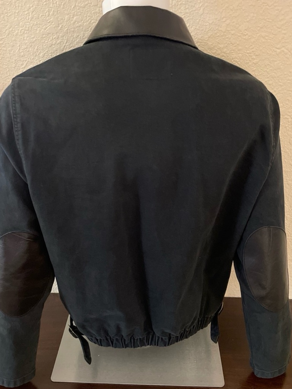 Zara Men Black Bomber Jacket with Faux Leather Collar - Picture 3 of 6